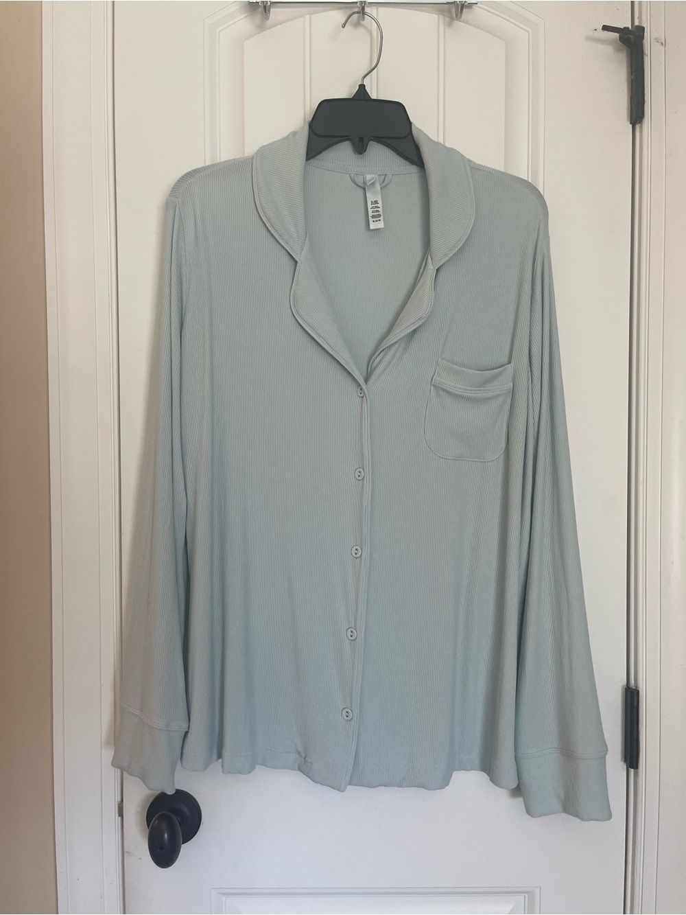 SKIMS frost Button-Front Long Sleeve Pajama Top
